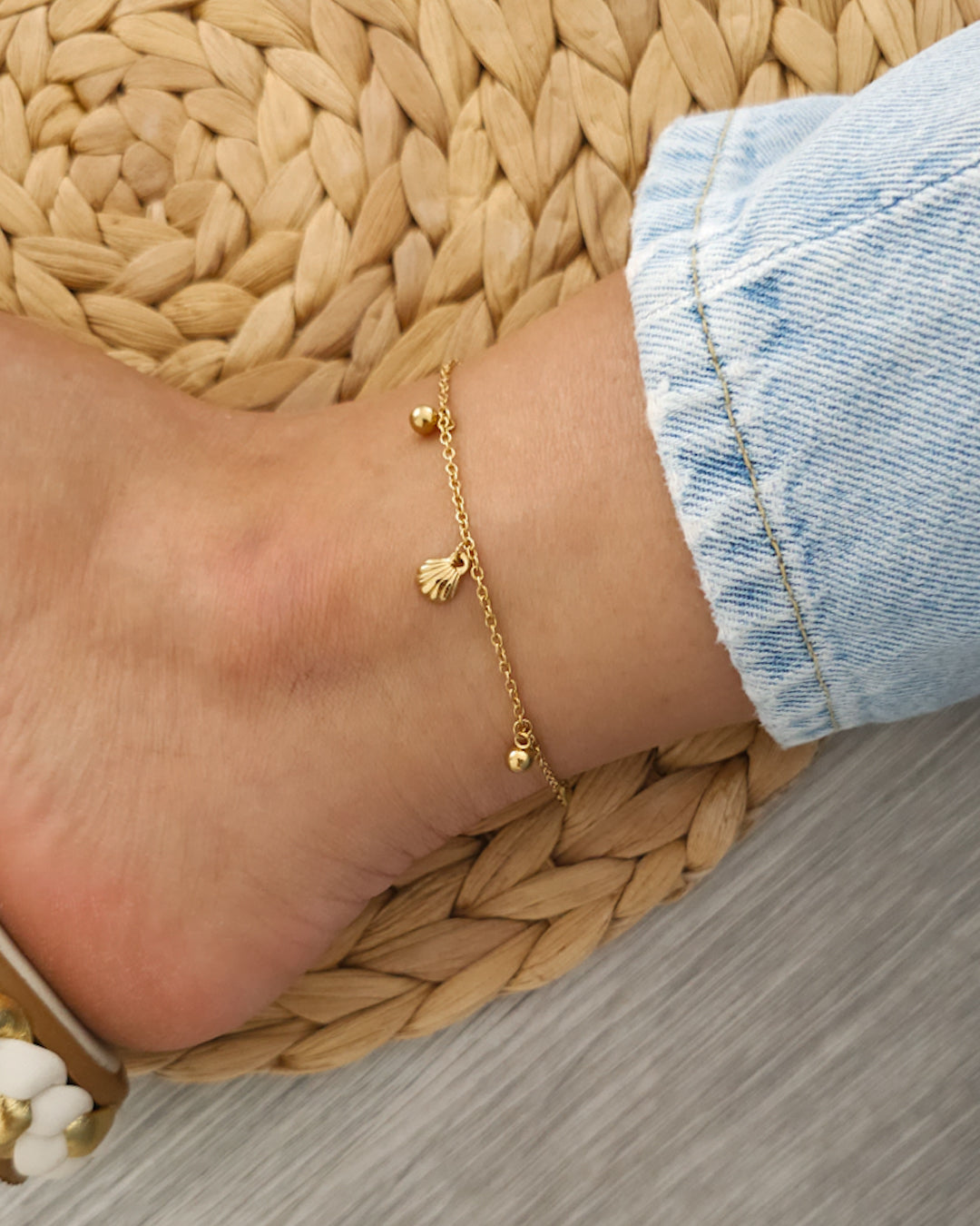 Pulseira de Pé Conchinhas do Mar