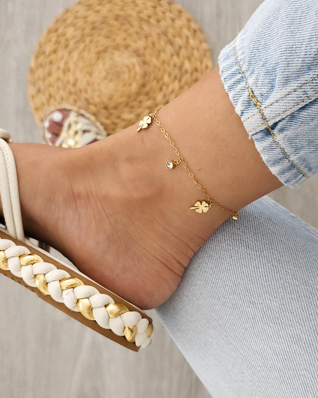Pulseira de Pé Trevo